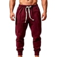 thumbnail image 3 of PNTUTB Men's Cuffed Joggers Elastic Waist Drawstring Trousers Solid Color Loose Casual Comfort Workout Sporty Pants with Pockets, 3 of 7