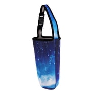 Wswqop Foldable Insulated Bottle Cooler Bag Wine Bottle Picnic Drinks Carrying Tote Bag Blue Sky