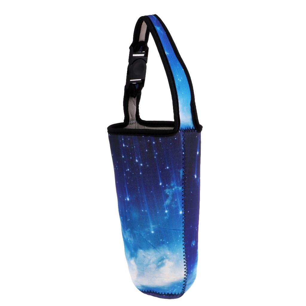 Wswqop Foldable Insulated Bottle Cooler Bag Wine Bottle Picnic Drinks Carrying Tote Bag Blue Sky
