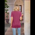 thumbnail image 4 of Blusas de Verano para Mujer, Camisas de Corta, Conjuntos Casuales de Negocios, Ropa de Moda para Vacaciones en la Playa 2025, Color Vino Tinto L, 4 of 6