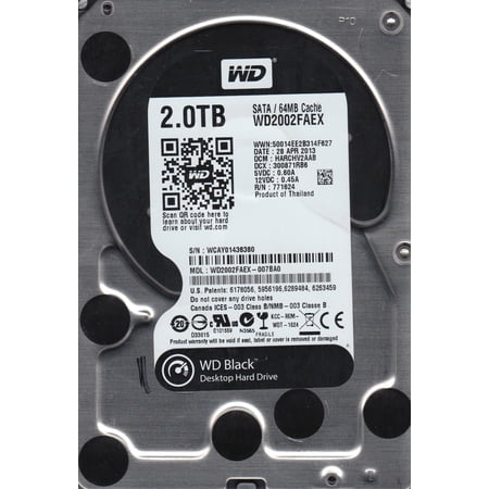 WD2002FAEX-007BA0  DCM HARCHV2AAB  Western Digital 2TB SATA 3.5 Hard Drive price history on PriceWatchPro