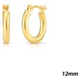 thumbnail image 3 of Tilo Jewelry 10K Yellow Gold Classic Polished Round Gold Hoop Earrings (12mm) for Women & Unisex, 3 of 9