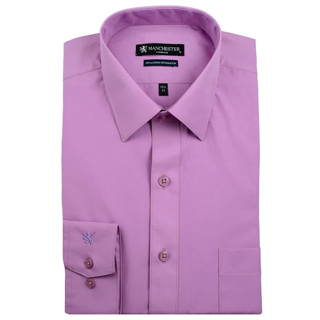 Manchester Camisa de Vestir Regular Fit Lavanda, 15" Cuello 33" Manga Manchester 5014A