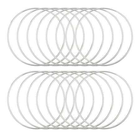 Uxcell 16Pcs Dream Catcher Rings, 4.7" Metal Hoops for Crafts Wreath Hoop Rings for Wall Hanging Crafts Home Decorations DIY Wedding Wreath Decor, Silver 4.5"