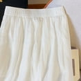 thumbnail image 4 of Women's Linen Long Skirt Summer Elasticized High Waist Bohemian Long Skirt Vintage Elasticized High Waist Pleated A-Line Flared Halter Skirt Ndbuld Rollbacks,White,L, 4 of 7