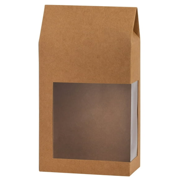 Tall Paper Boxes With Window Kraft Paper 9X5X2.5 Gift Boxes 16 Pack