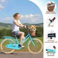 thumbnail image 2 of 20 inch Kids Bike Ages 7-10 with Basket, Wheel Lights and Bell, Kids Bicycle for Girls Boys, Green, 2 of 7