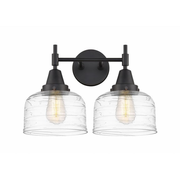 447-2W-BK-G713 Innovations Lighting Caden - 2 Light Bath Vanity-11 Inches Tall and 17 Inches Wide-Matte Black Finish-Clear Deco Swirl Glass Glass