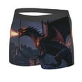 thumbnail image 2 of Daiia Fire Breathing Dragon Twilight Men's Underwear Boxer Briefs, Cotton Stretch Moisture-Wicking Underwear-Large, 2 of 9