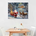 thumbnail image 2 of COMIO  - Christmas Santa Canvas Wall Art Decorations Deer River Poster Snow Picture Winter Wall Decor Canvas Print,Framed for Living Room Bedroom, 2 of 4
