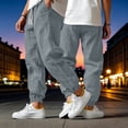 thumbnail image 4 of Tumotour Cargo Pants for Men Elastic Waist Cuffed Pants Athletic Workout Running Joggers Drawstring with Pocket, 4 of 9