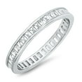 thumbnail image 2 of Eternity Baguette Band Ring CZ 925 Sterling Silver Size 10, 2 of 2