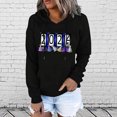 thumbnail image 2 of Sudaderas con capucha informales para mujer, sudaderas con estampado de manga larga y bolsillo, Tops con cordón Fridja fhghd4437, 2 of 8