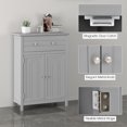 thumbnail image 6 of Gymax Bathroom Floor Cabinet Wooden Storage Organizer with Drawer & Doors Blcak, 6 of 10