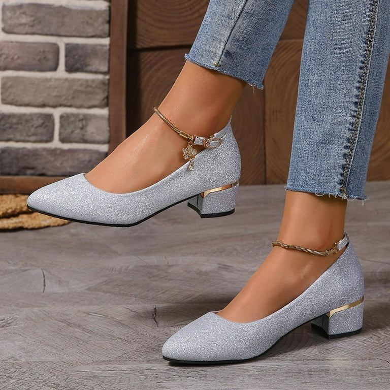 purcolt Women's Sparkly Dress Shoes Glitter Low Block Heel Pumps Pointed Toe Ankle Strap Party Shoes purcolt Women's Sparkly Dress Shoes Glitter Low Block Heel Pumps Pointed Toe Ankle Strap Party Shoes