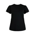 thumbnail image 5 of Time and Tru Women's Crewneck Top with Short Flutter Sleeves, Sizes XS-XXXL, 5 of 6