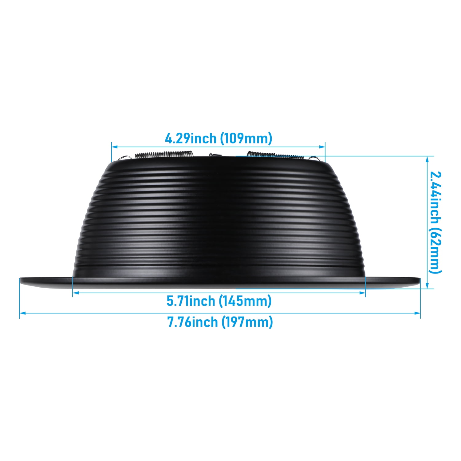 12 Pack 6" Ceiling Can Light Trim for 6" Recessed Can, Full Metal, 6" Recessed Lighting Baffle Trims with Detachable Ring, Fit Halo/Juno Remodel Recessed Housing