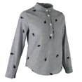 thumbnail image 1 of Blusa Delgada Sunnimix Cuello Manga Larga Rayas Gris Blusas de Mujer, 1 of 8