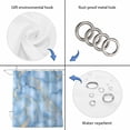 thumbnail image 5 of Light Blue Marble Waterproof Fabric Shower Curtain,Ink Painting Art Luxury Modern Waterproof Fabric Shower Curtain for Bathroom Curtains Bathtubs Hotel Shower Curtains with 12 Hooks Long 72x78in, 5 of 8