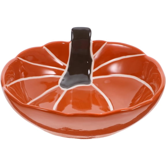 ABCISI Pumpkin Candy Bowl - Small Fall Bowl, Halloween Pumpkin Shaped Snack Bowl, Ceramic Trick Or Treat Candy Dish for Serving Fruit, Dessert, Soup, Sauce, Sugar, Biscuit and Snack