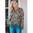 thumbnail image 3 of ABPHQTO Tops de manga larga de leopardo con cuello en V cruzado de leopardo para mujer, 3 of 5