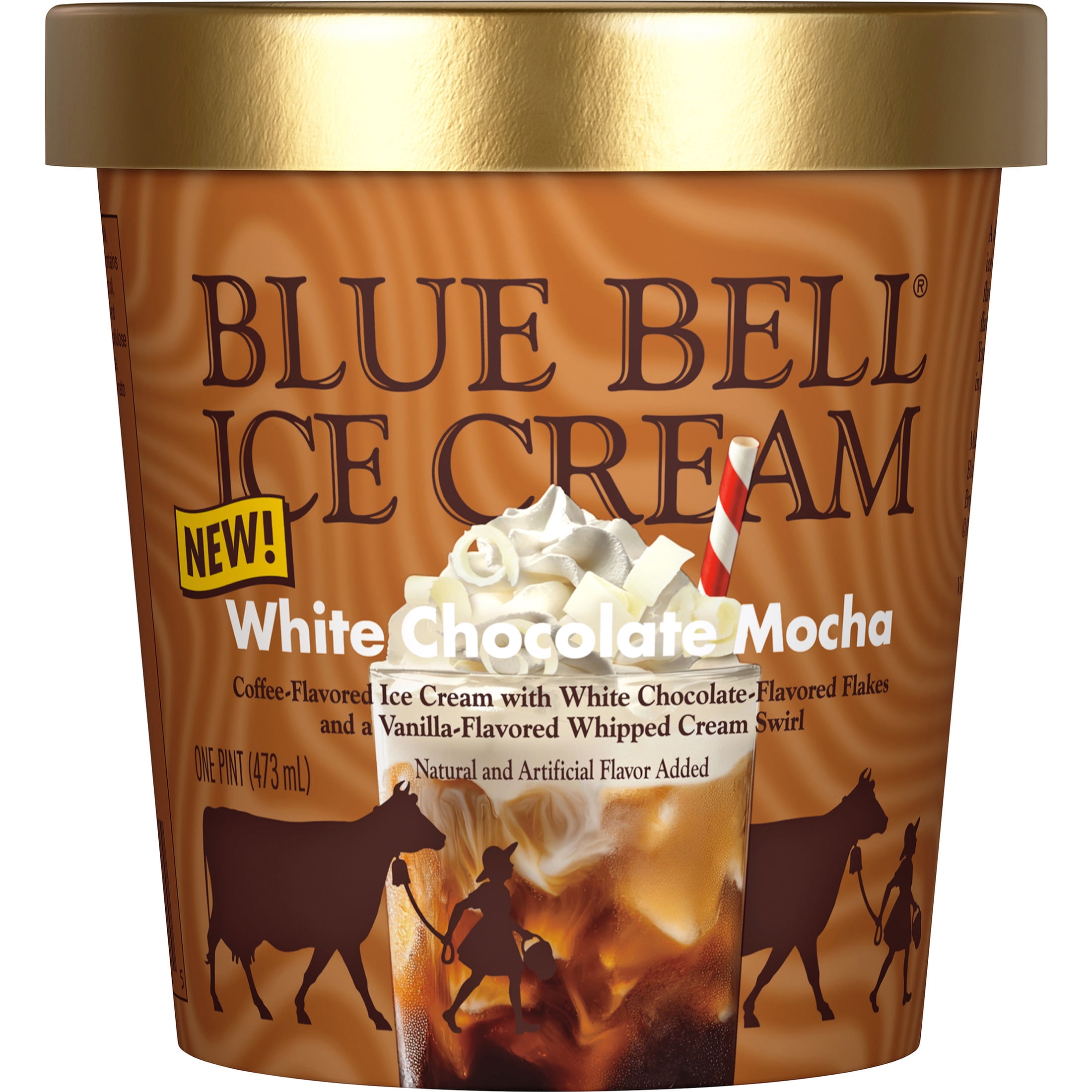 Blue Bell White Chocolate Mocha Ice Cream Pint, 16 fl oz