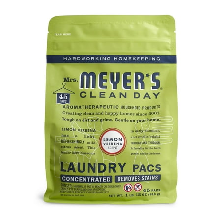 Mrs. Meyer's Clean Day Laundry Packs, Lemon Verbena Scent, 45 pods