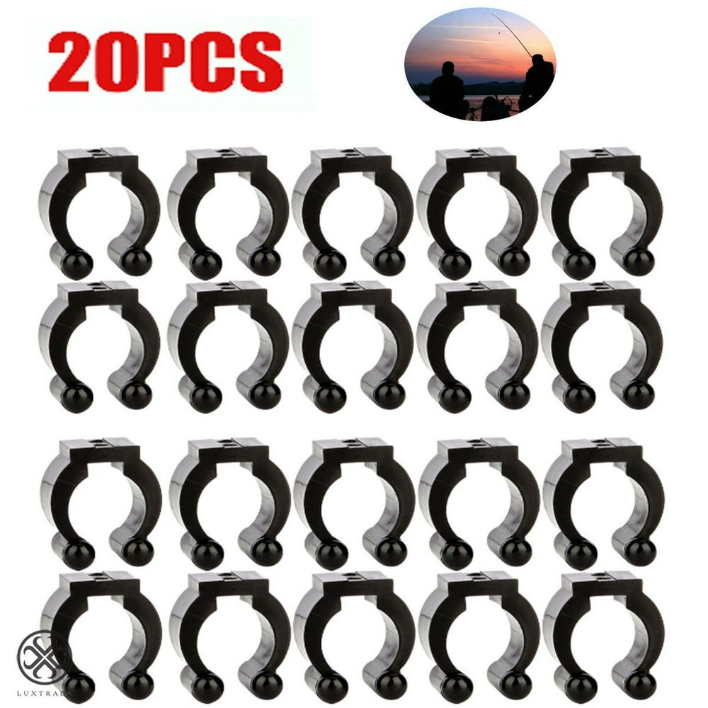 Luxtrada 20 PCS Black Fishing Rod Storage Clips, Wall Fishing Rod