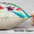 thumbnail image 4 of Fundas de almohada con estampado de hojas tropicales, tela de mezcla de lino duradera para decoración de sofás y muebles de exterior, diseño de cremallera oculta, lavable con agua fría, 45 x 45 cm,, 4 of 5