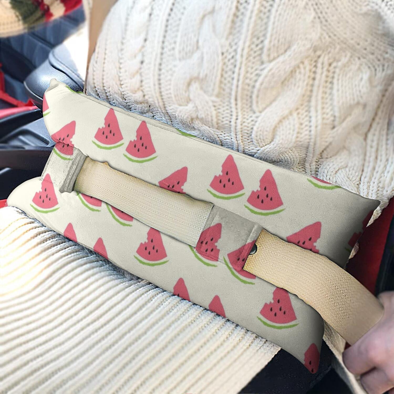 Fresh Watermelon Aesthetic Mastectomy Cushion - Universal Fit Seatbelt Pillow for Breast Surgery Recovery
