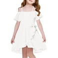 thumbnail image 3 of TAIAOJING Girls Summer Soild Dress Shoulder Chiffon Ruffles Sundress Spaghetti Strap Casual Beach Dresses, 3 of 3