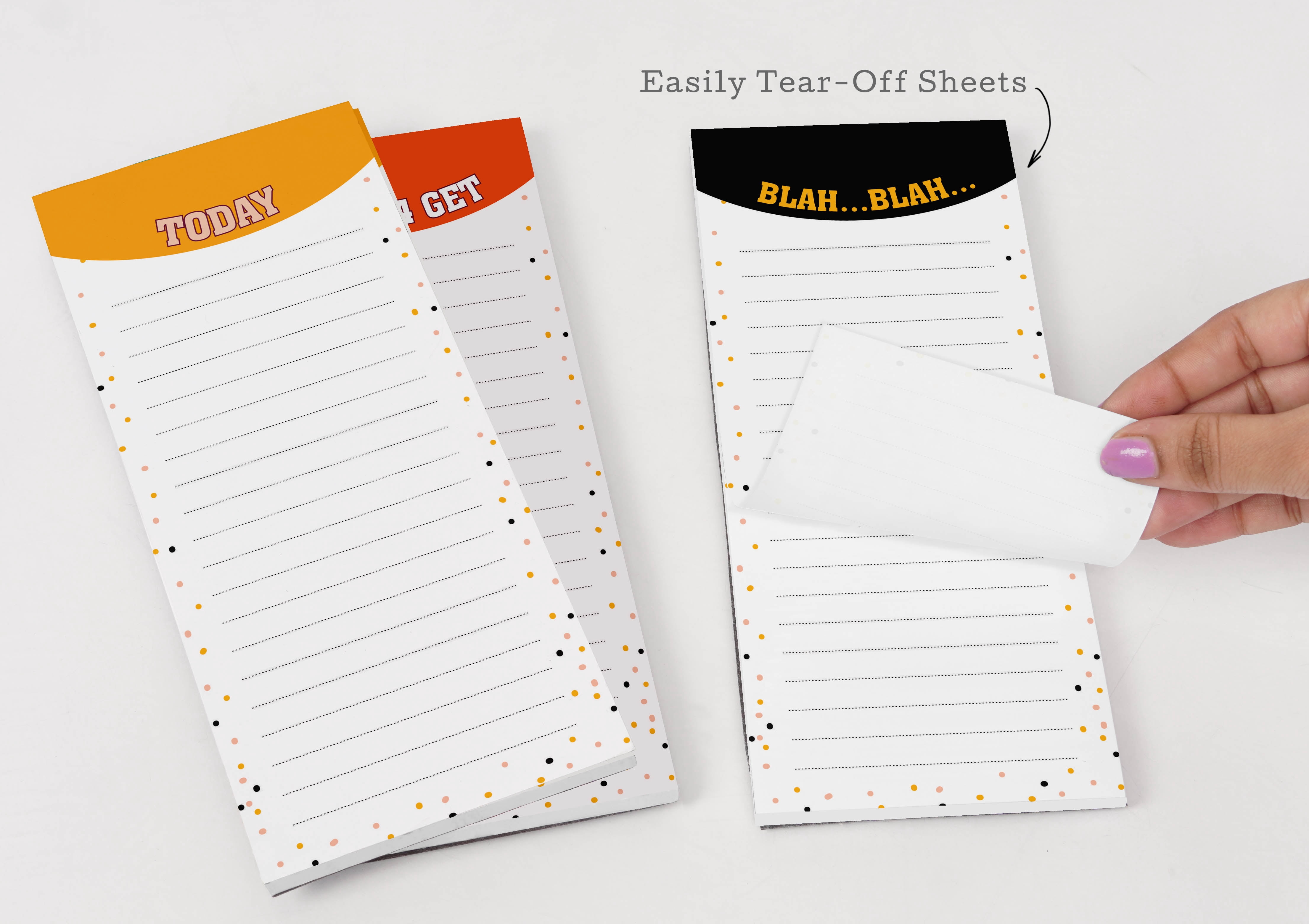 Inkdotpot Pack of 3 Magnetic Fridge To-Do List Notepads- Magnetic Memo Pads For Refrigerator-(50 Sheets Each)-B8