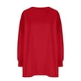 thumbnail image 3 of Penkiiy Oversized Sweatshirts for Women Hoodies Crewneck Fall Winter Outfits Pullover Sweaters Clothes Fashion 2XL Red, 3 of 5