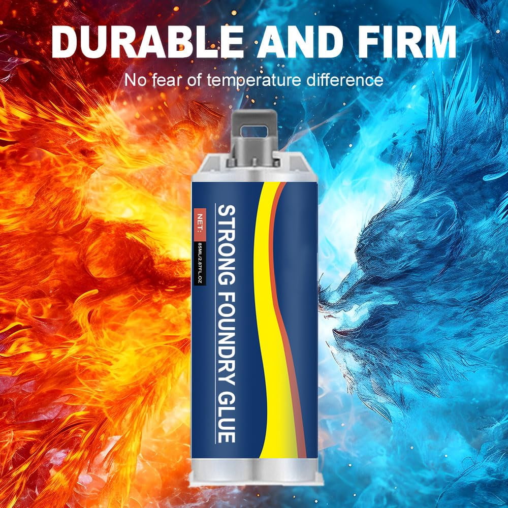 Metal Foundry Glue Set | 2026 Upgraded Metal Resistant Casting Repair Glue for All Surfaces, 85ml Premium Liquid Welding Filler
