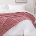 thumbnail image 6 of Exclusivo Mezcla 50"x70" Sherpa Fleece Throw Blanket, Reversible Velvet Plush Blankets and Soft Throws for Couch, Sofa, Bed, Super Cozy Thick and Warm, Dusty Pink, 6 of 10
