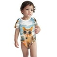 thumbnail image 2 of Yiaed Surfing Cat Sun Print Infant Climbing Short Sleeve Onesie One-Piece Baby Bodysuit Clothes 0-12 Months -6 Months, 2 of 6