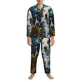 thumbnail image 3 of Naloa Sunset Sunflower Dog Men’s Pajamas Set - Long Sleeve Button Down Sleep Shirt and Pajama Bottoms Sleepwear Set-Large, 3 of 7