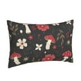 thumbnail image 2 of Naloa Fly Agaric and Flowers Pillowcase, Throw Pillowcase, Wrinkle-Free, Stain-Resistant with Hidden Zipper for Bedroom Sofa - 16"x24", 2 of 9