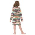 thumbnail image 4 of FORMRS Niños Bathrobe Unisex Hooded Robe Soft Plush Pajamas Sleepwear, Size 10-12T, Artistic Desert Waves, 4 of 7