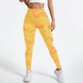 thumbnail image 5 of GEWSEY Womens High Waist Tummy Control Leggings Ruched Lift Yoga Pants Workout Tights (Yellow, L), 5 of 7