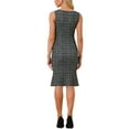thumbnail image 3 of INSPIRE CHIC Women's Boat Neck Tweed Sleeveless Elegant Bodycon Dresses Black L, 3 of 5