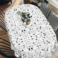 thumbnail image 6 of Oval Tablecloth -54x72 Inch,Retro Mid-Century Modern Tablecloth Simple Geometric Table Cover Understated Decoration, Black and White Tablecloth Suitable for Home, Kitchen, 6 of 6