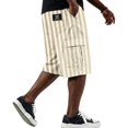 thumbnail image 3 of Mens Baggy Shorts Drawstring High Waist Striped Cargo Shorts Summer Causal Sport Shorts with Multi-Pockets, M, 3 of 6