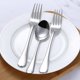 thumbnail image 5 of Juego de tenedor y cuchara para restaurante familiar de acero inoxidable plateado West Cutlery, juego de 12 piezas de cuchara y tenedor para comer coreano, 5 of 5