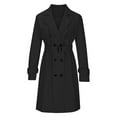 thumbnail image 4 of Niaviben Women's Long Trench Coat Double Breasted Trench Coat Women Windproof Jacket Women's Coats Women Jacket Women's Jacket Trench Coat Women Black L, 4 of 6