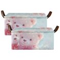 thumbnail image 3 of Pink Bears Hearts Storage Bins with Handles Foldable Storage Baskets for Shelves Organizer Cloth Baskets, 3 of 8