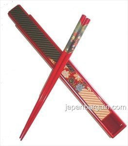Plastic Chopsticks w/ Case Red #9611 