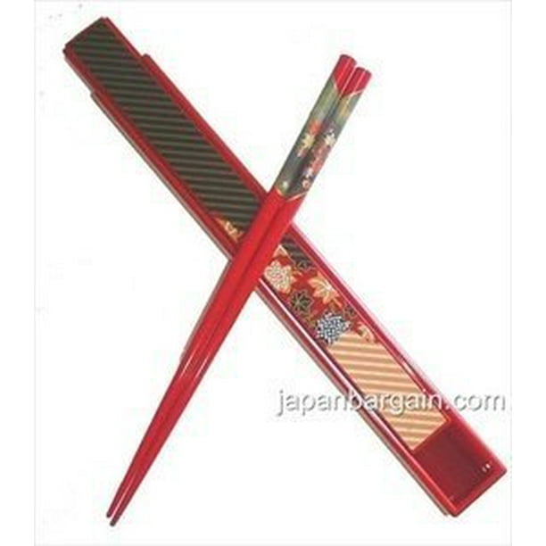 Japanese Travel Portable Chopsticks w/ Case Red 9611