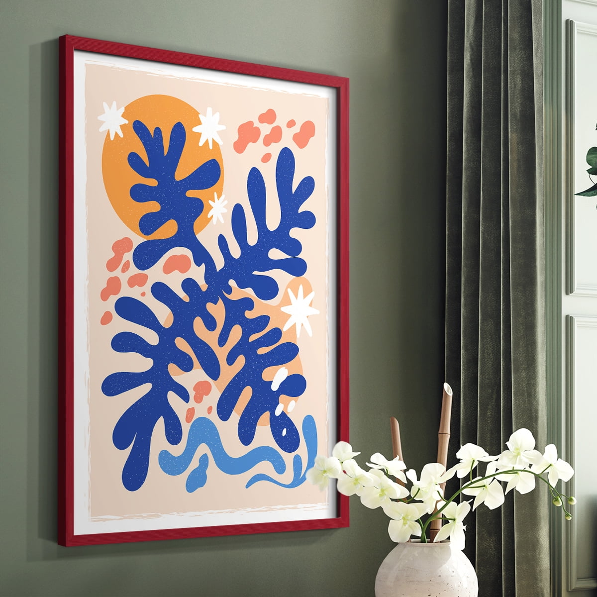 Matisse CCCLXVI in Red Solid Wood 11 x 14 Framed Print