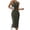 Green, variant on Summer Dress Fashion Slim Halterneck Sleeveless Ribbed Long Dress Casual Bodycon Dress